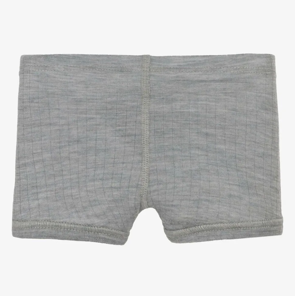 Boys Grey Merino Wool Boxer Shorts