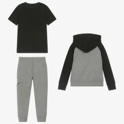 Boys Grey Swoosh Tracksuit Set