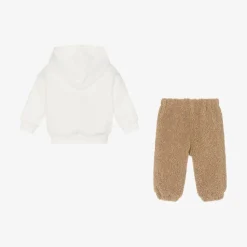 Boys Ivory & Beige Bouclé Tracksuit