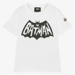 Boys Ivory Cotton Batman Print T-Shirt