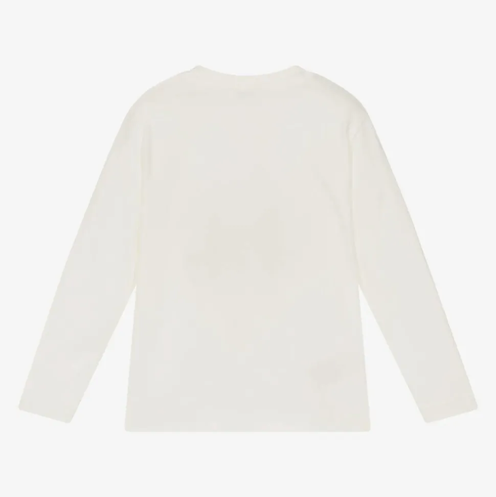 Boys Ivory Cotton Blue Car Print Top