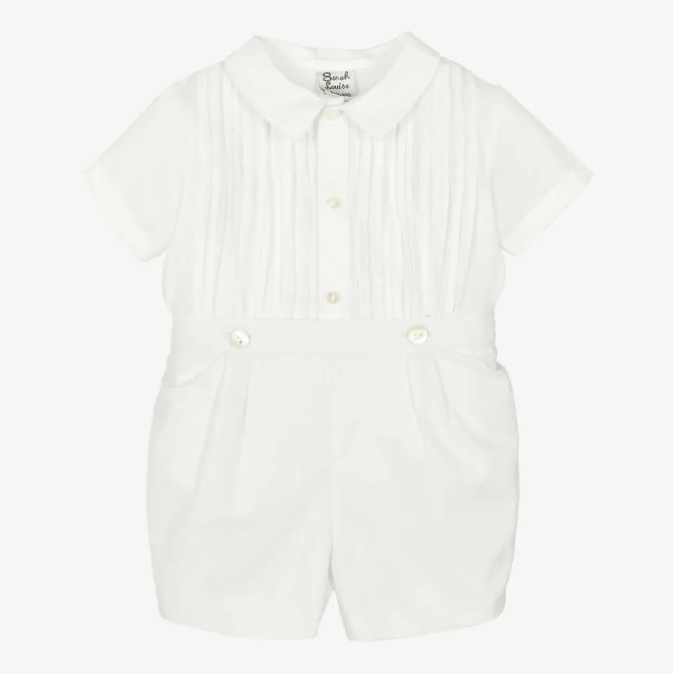 Boys Ivory Cotton Buster Suit
