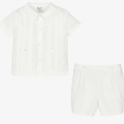 Boys Ivory Cotton Buster Suit
