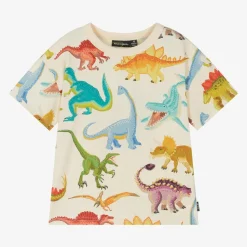 Boys Ivory Cotton Dinosaur T-Shirt
