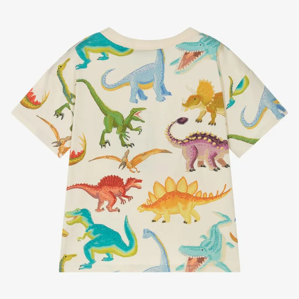 Boys Ivory Cotton Dinosaur T-Shirt