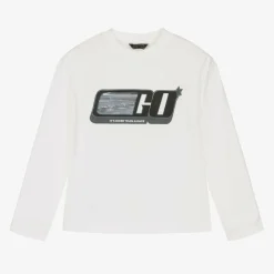 Boys Ivory Cotton Lenticular Top