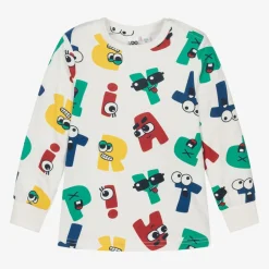 Boys Ivory Cotton Letters Top