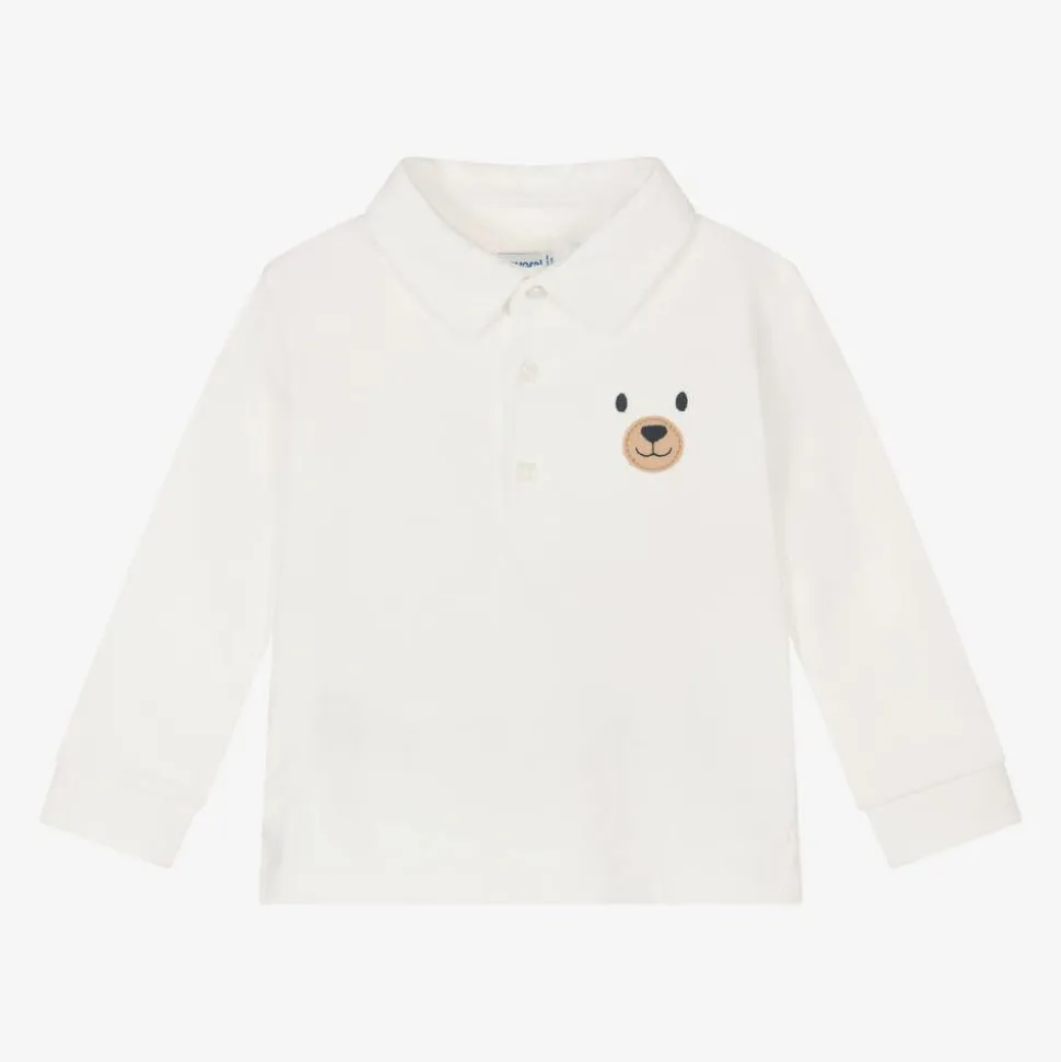 Boys Ivory Cotton Polo Shirt