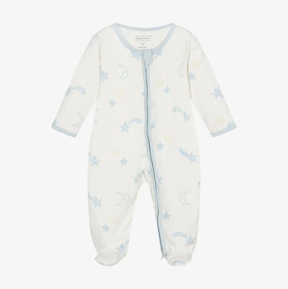 Boys Ivory Cotton Starry Sky Babygrow