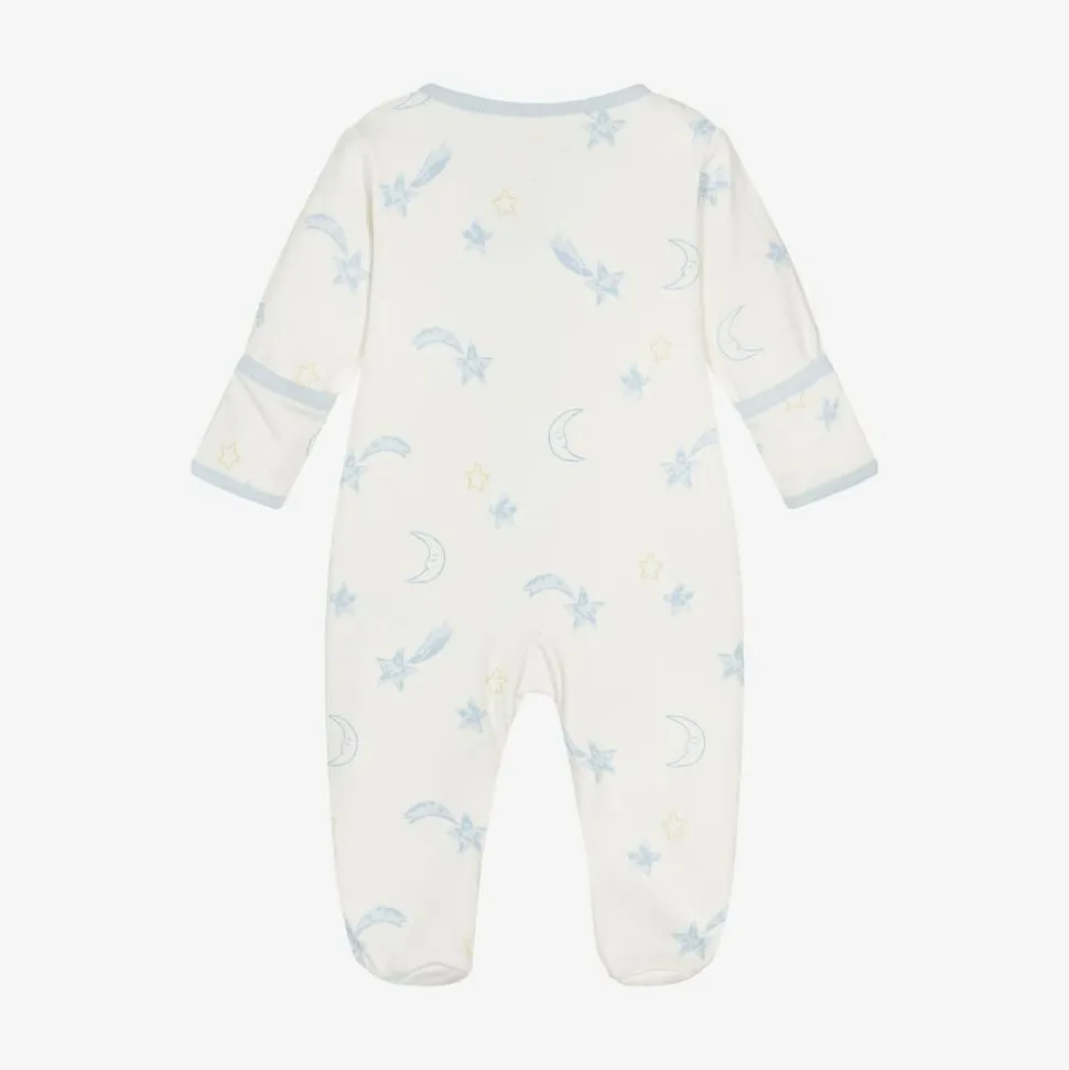 Boys Ivory Cotton Starry Sky Babygrow