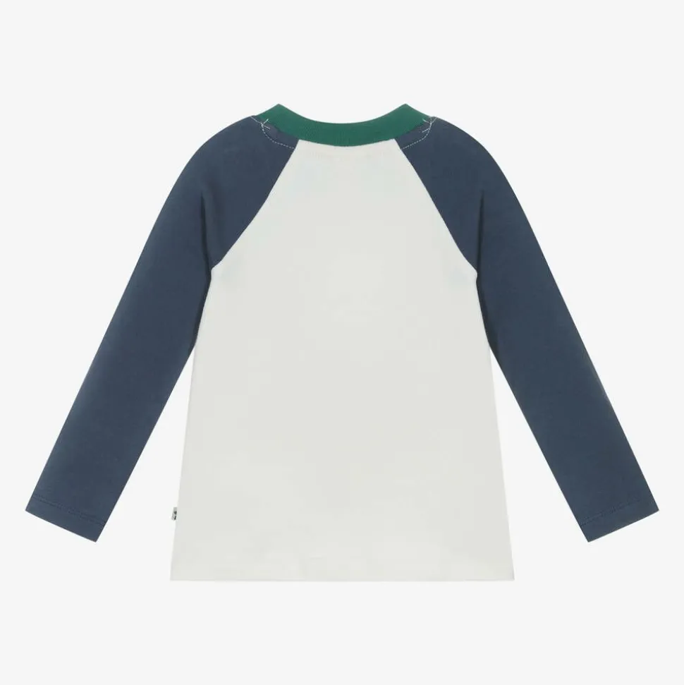 Boys Ivory Cotton Tiger Top