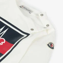 Boys Ivory Cotton Tricolour Logo Top