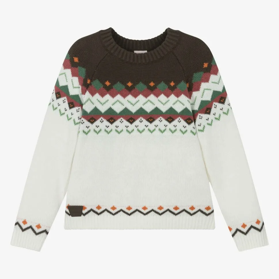 Boys Ivory Fair Isle Knitted Sweater