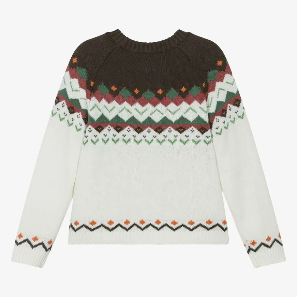 Boys Ivory Fair Isle Knitted Sweater