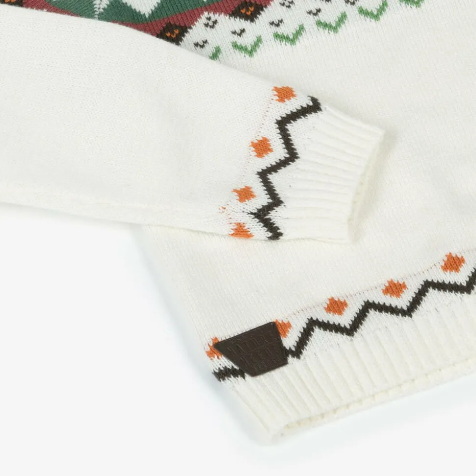 Boys Ivory Fair Isle Knitted Sweater