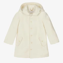 Boys Ivory Hooded Coat