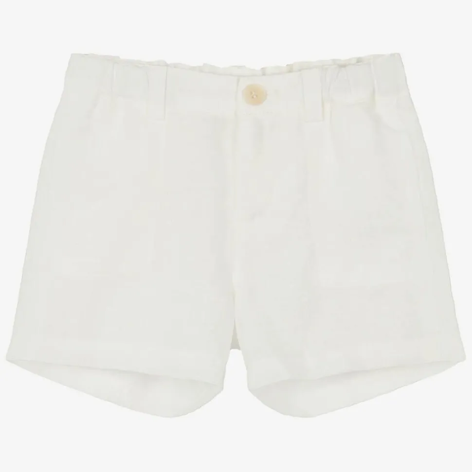 Boys Ivory Linen Shorts