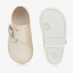 Boys Ivory Patent First Walker Shoes