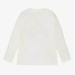Boys Ivory Trainer Print Cotton Top