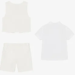 Boys Ivory Viscose Shorts Suit