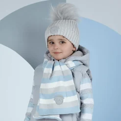 Boys Light Blue Reversible Scarf (115cm)