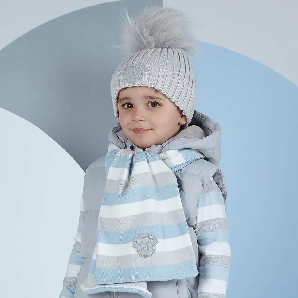 Boys Light Blue Reversible Scarf (115cm)