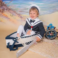 Boys Navy Blue & White Sailor Suit
