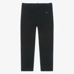 Boys Navy Blue Check Trousers