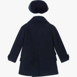 Boys Navy Blue Coat & Hat Set