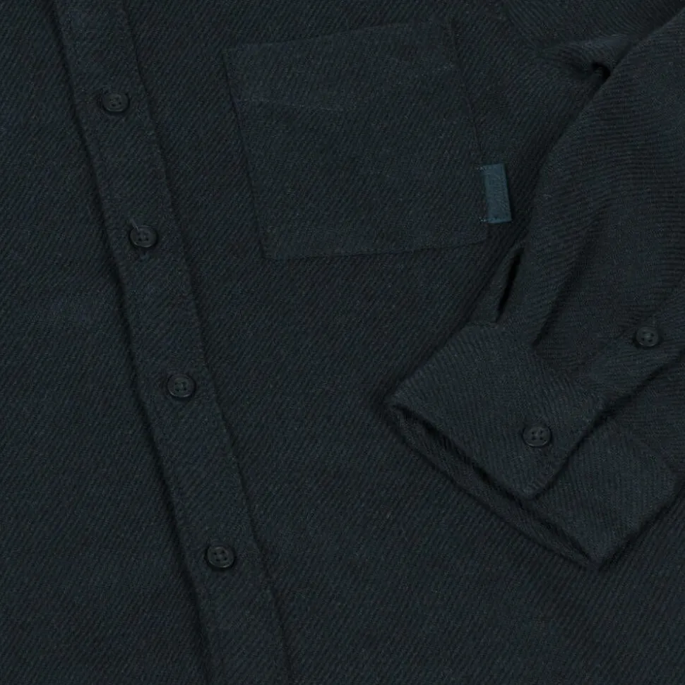 Boys Navy Blue Collarless Shirt