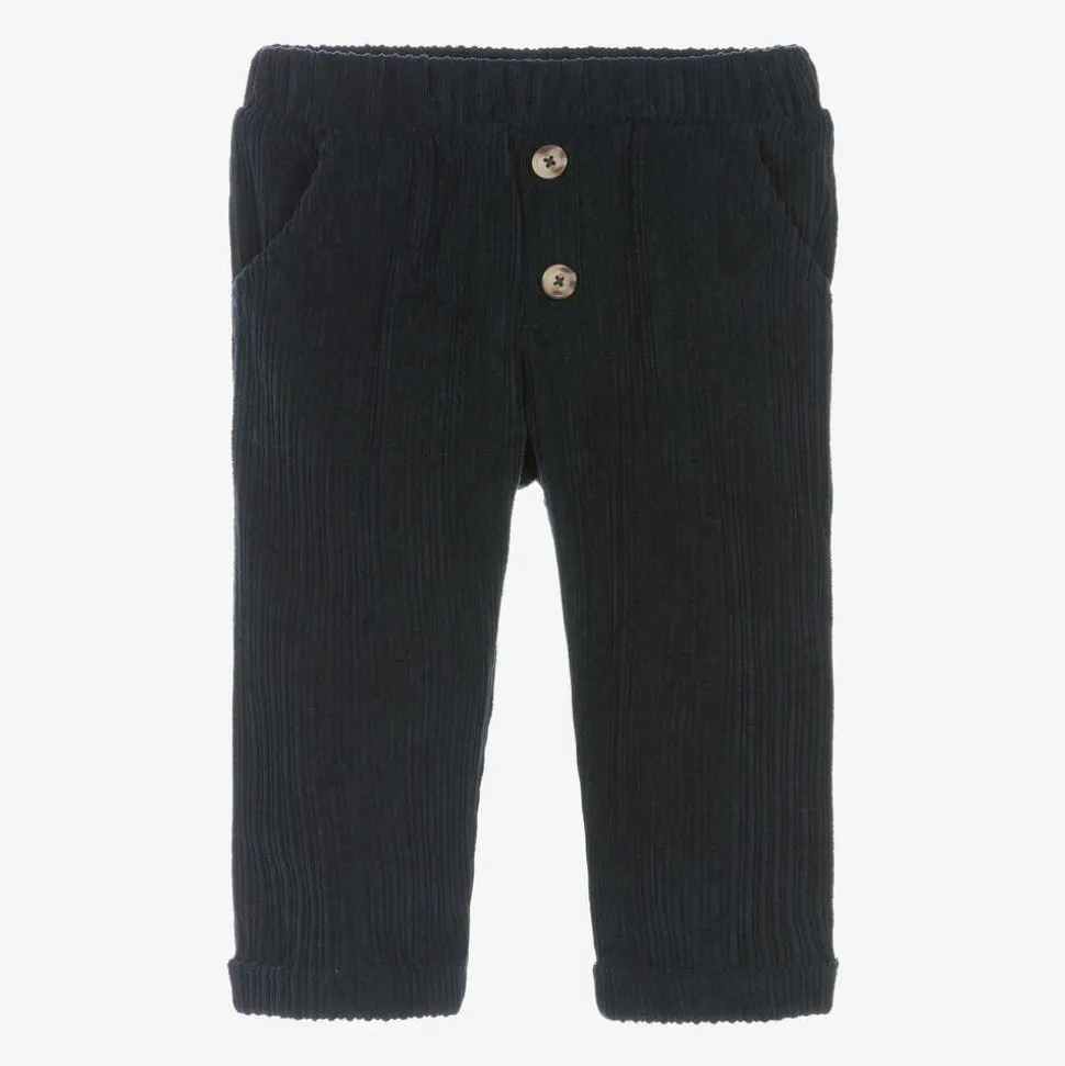 Boys Navy Blue Corduroy Trousers