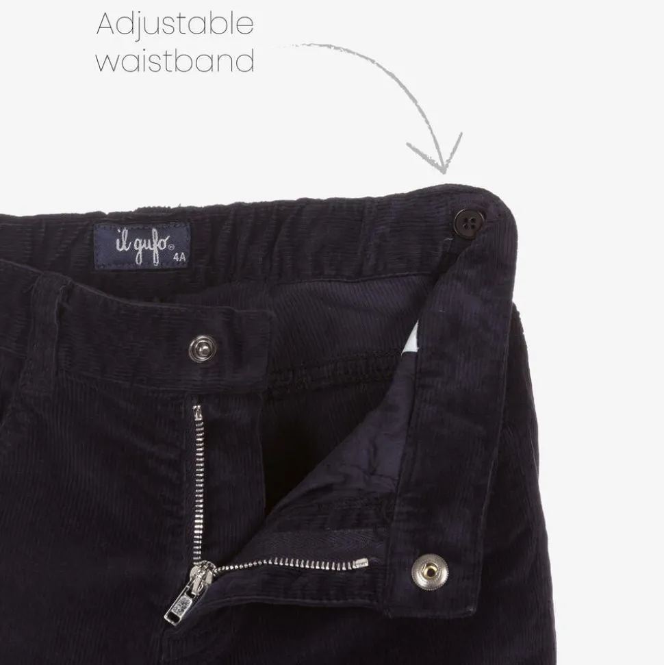Boys Navy Blue Corduroy Trousers