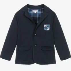 Boys Navy Blue Cotton Blazer