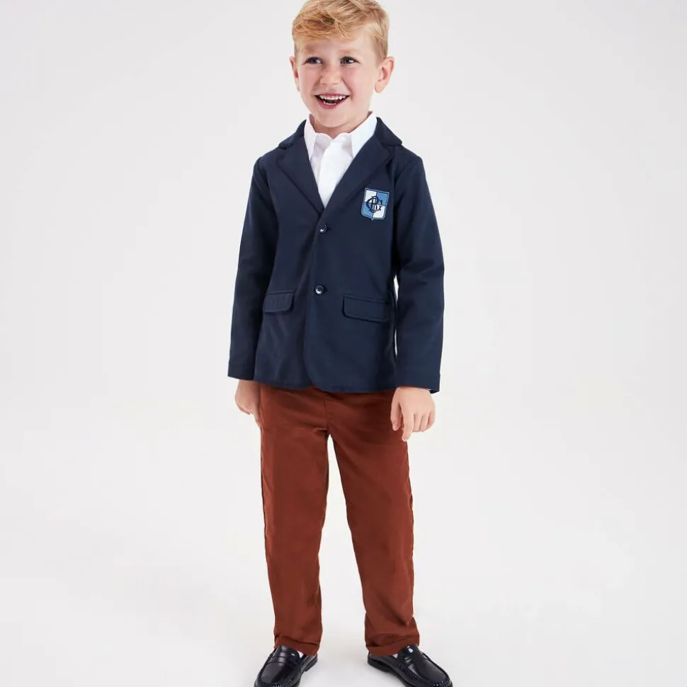 Boys Navy Blue Cotton Blazer
