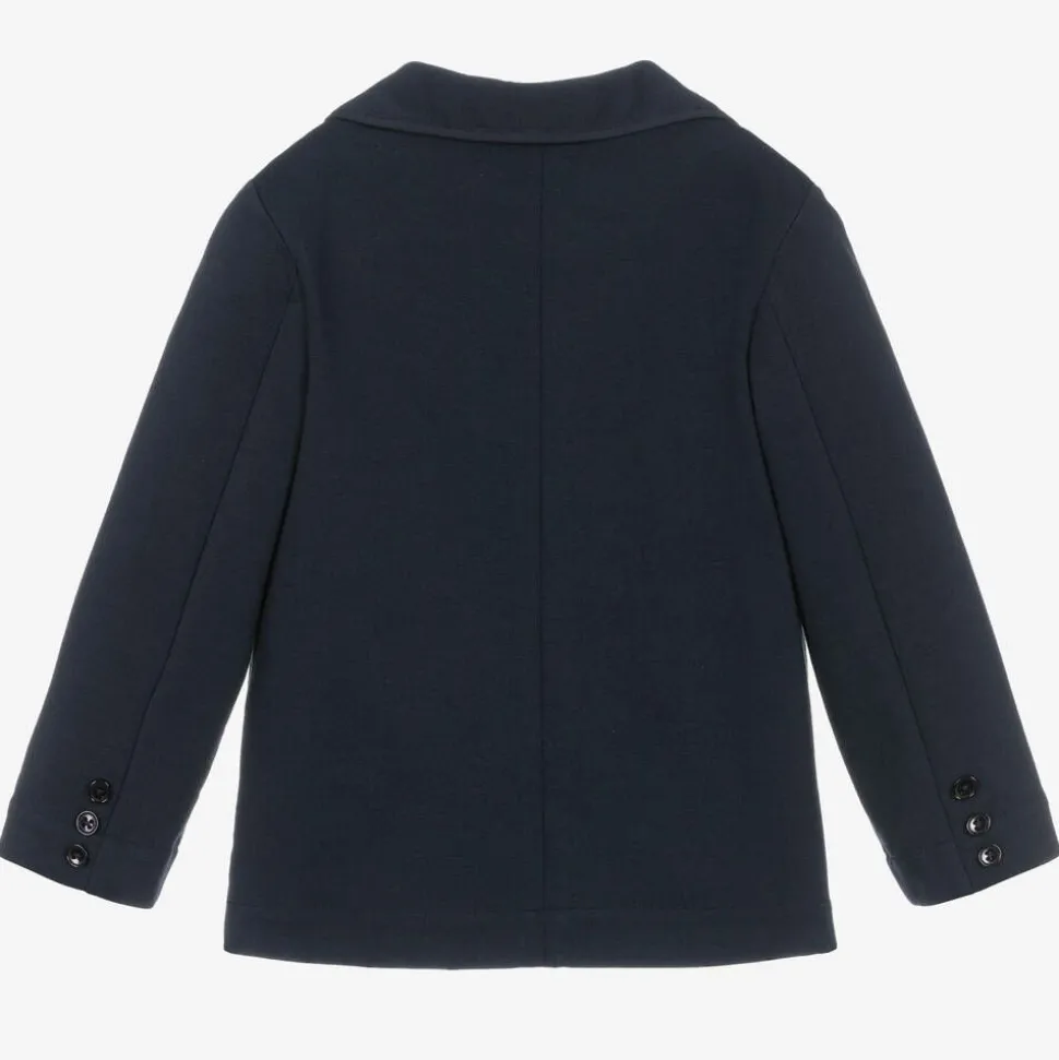 Boys Navy Blue Cotton Blazer