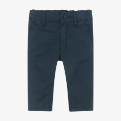 Boys Navy Blue Cotton Chino Trousers