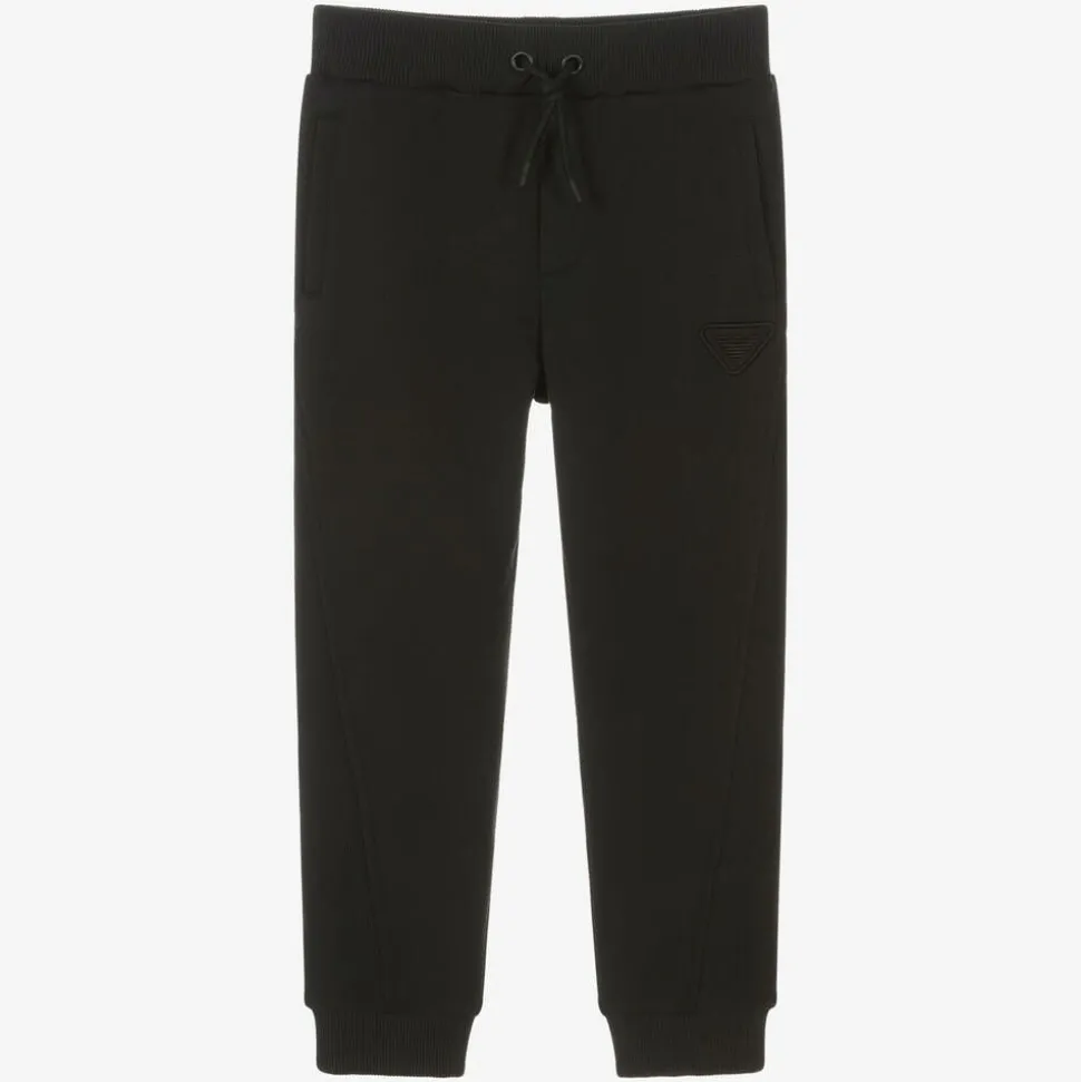 Boys Navy Blue Cotton Eagle Joggers