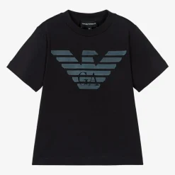 Boys Navy Blue Cotton Eagle T-Shirt