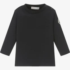 Boys Navy Blue Cotton Embossed Top