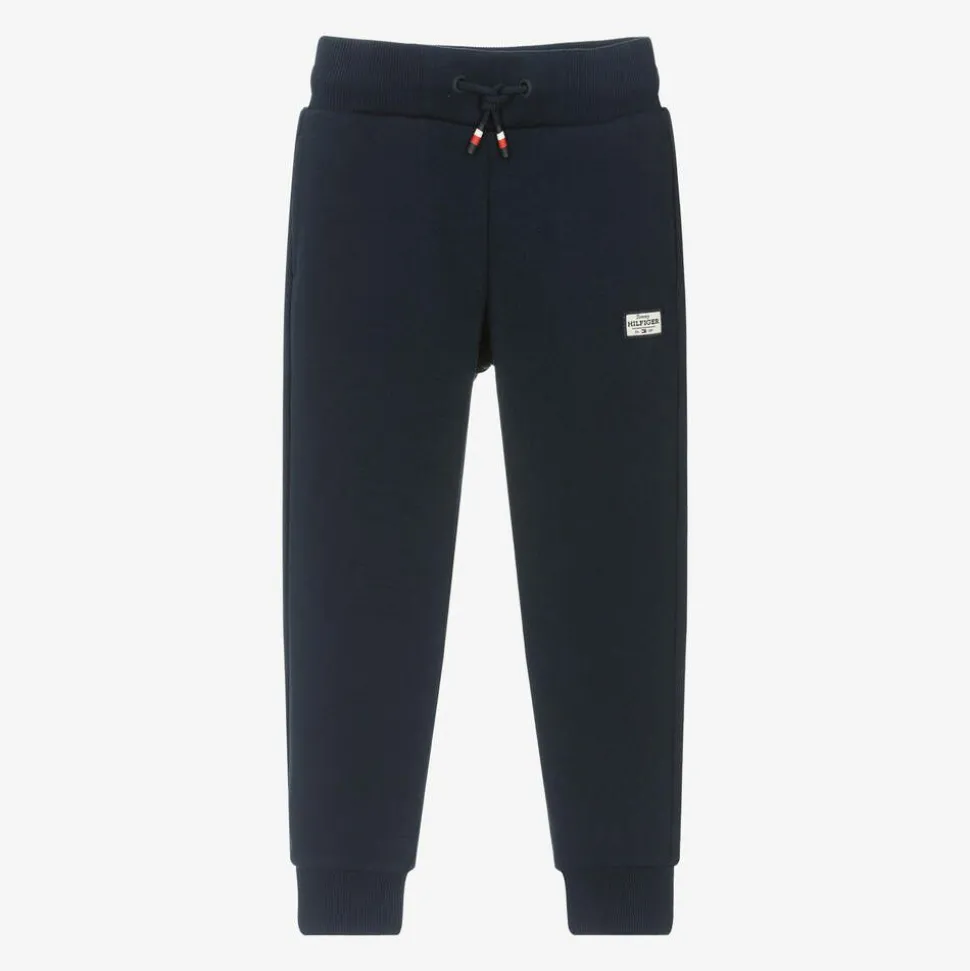 Boys Navy Blue Cotton Joggers