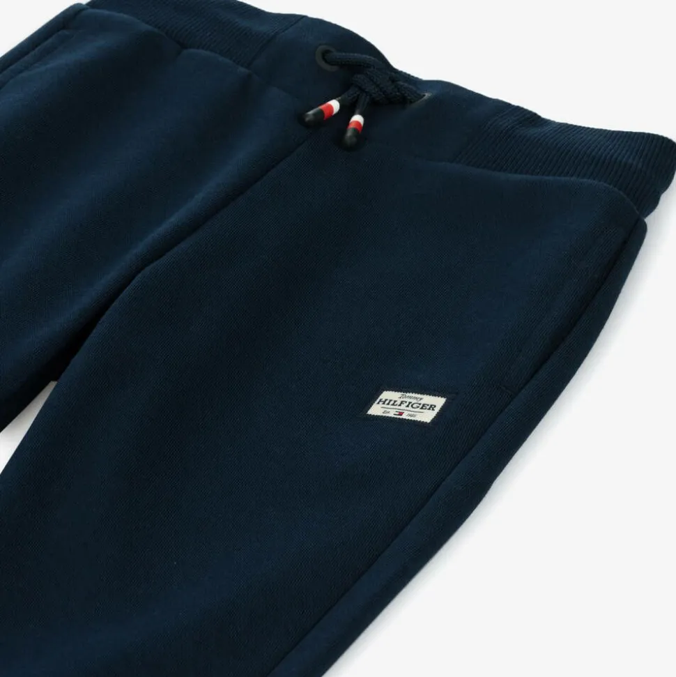 Boys Navy Blue Cotton Joggers