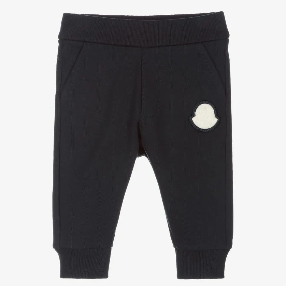 Boys Navy Blue Cotton Joggers