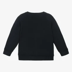 Boys Navy Blue Cotton Knit Cardigan