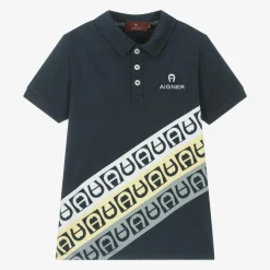 Boys Navy Blue Cotton Polo Shirt