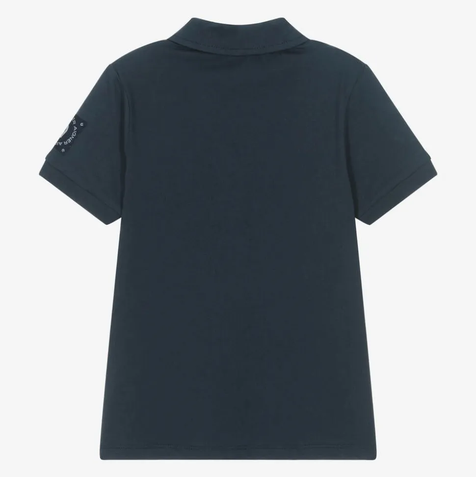 Boys Navy Blue Cotton Polo Shirt