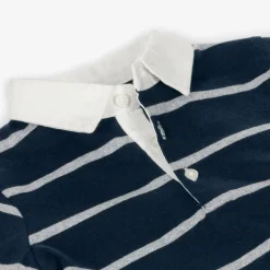 Boys Navy Blue Cotton Rugby Shirt