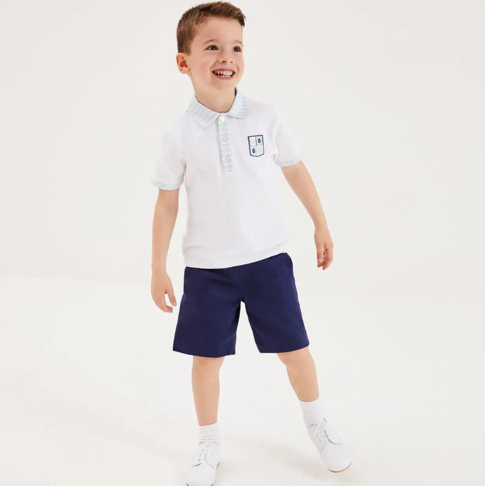 Boys Navy Blue Cotton Shorts