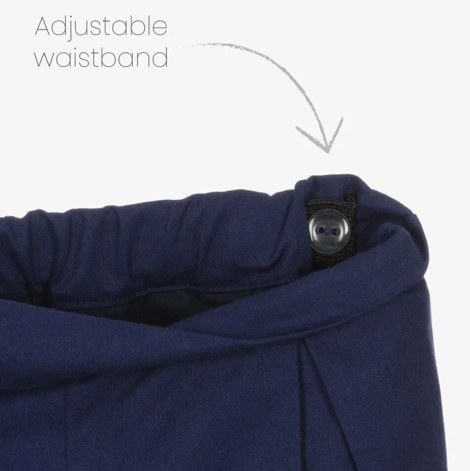 Boys Navy Blue Cotton Shorts