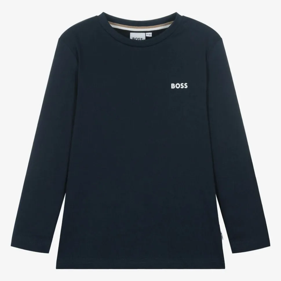 Boys Navy Blue Cotton Top
