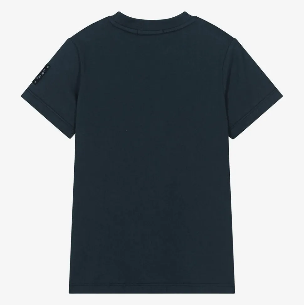 Boys Navy Blue Cotton T-Shirt